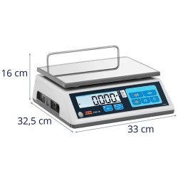 Pöytävaaka 15 kg / 5 g - kalibroitu - 23 x 30 cm - LCD