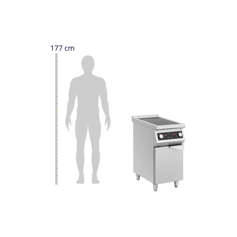 Royal Catering induktioliesi 8500 W 2 x 30 cm 240 °C säilytystilalla