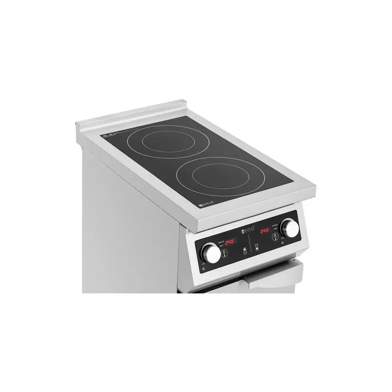 Royal Catering induktioliesi 8500 W 2 x 30 cm 240 °C säilytystilalla