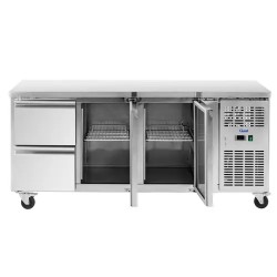 Royal Catering kylmäpöytä 410 l, 2 lokeroa ja 2 laatikkoa, 179,5 x 70 cm, ruostumaton teräs