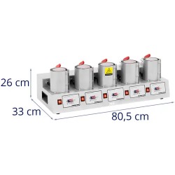 5-osainen kuppiprässi 250 °C LED-näytöllä ja ajastimella