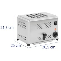Royal Catering leivänpaahdin 1800 W 4 paikkaa ruostumaton teräs