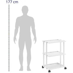 Physa kosmetiikkavaunu 3 lasihyllyä valkoinen max 60 kg