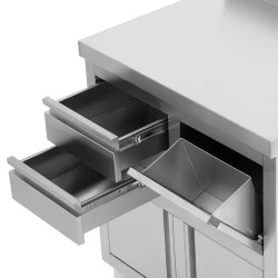 Royal Catering kahvikaappi kahvikoneelle 60 x 82 x 95 cm ruostumaton teräs