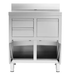 Royal Catering kahvikaappi kahvikoneelle 60 x 82 x 95 cm ruostumaton teräs
