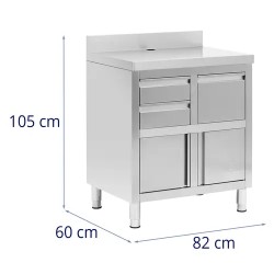 Royal Catering kahvikaappi kahvikoneelle 60 x 82 x 95 cm ruostumaton teräs