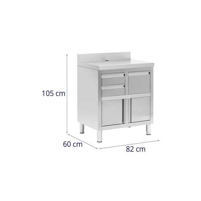 Royal Catering kahvikaappi kahvikoneelle 60 x 82 x 95 cm ruostumaton teräs