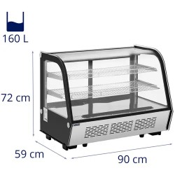 Royal Catering RCCC-160ST kylmähylyvitriini 160 l, ruostumaton teräs