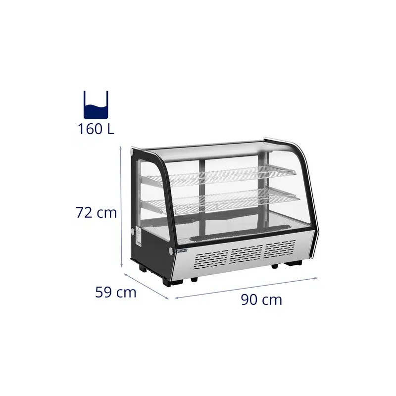 Royal Catering RCCC-160ST kylmähylyvitriini 160 l, ruostumaton teräs