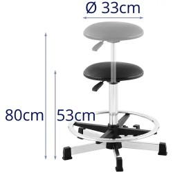Fromm & Starck kosmetikkajakkara, musta, korkeussäädettävä 530-800 mm, 120 kg