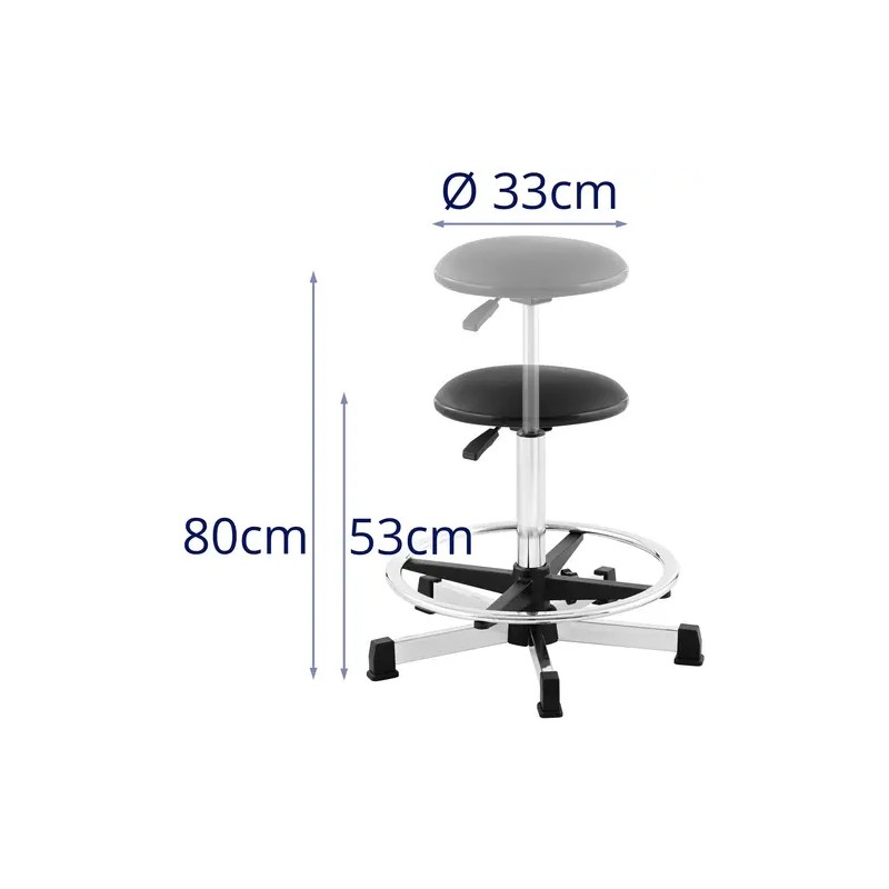Fromm & Starck kosmetikkajakkara, musta, korkeussäädettävä 530-800 mm, 120 kg
