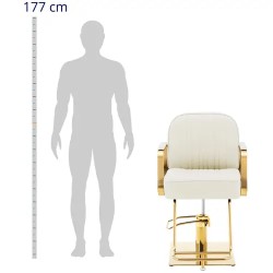 Kampaajan tuoli jalkatukella 560-730 mm 200 kg kermanvärinen ja kulta