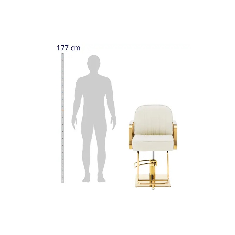 Kampaajan tuoli jalkatukella 560-730 mm 200 kg kermanvärinen ja kulta
