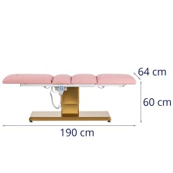 Sähköinen kosmetiikkasänky 3 moottoria 190 x 65 x 60-76 cm rosa/kulta