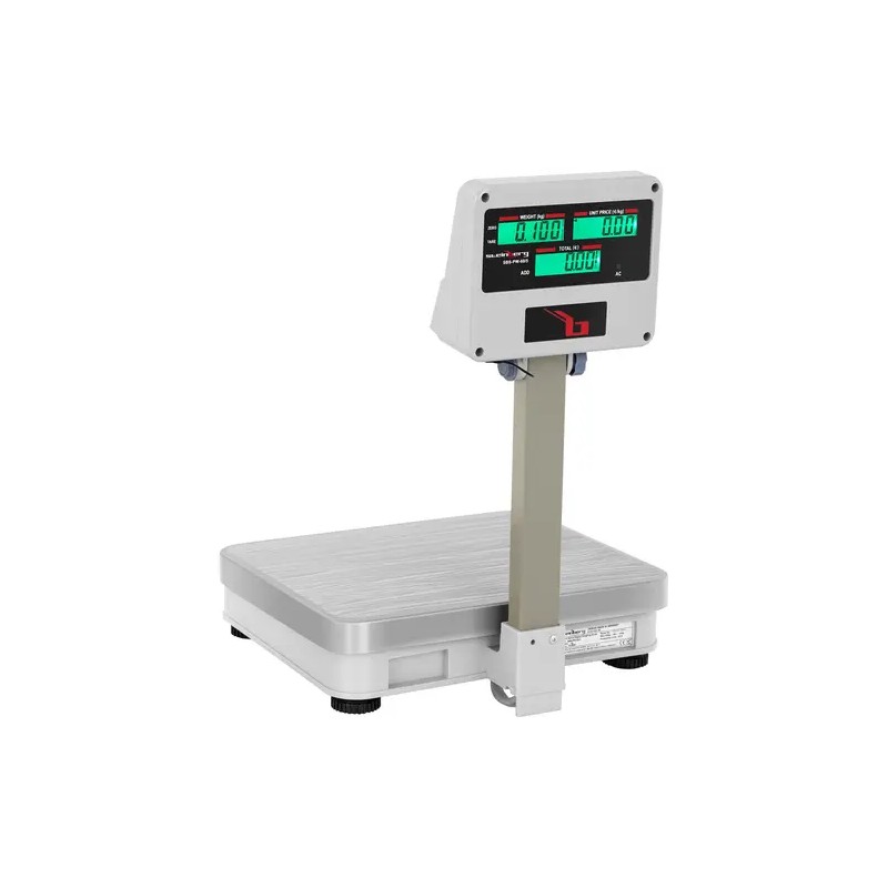 Kontrollivaaka SBS-PW-100/10, 100 kg / 10 g, 30 x 35 cm, LCD-näyttö jalustalla