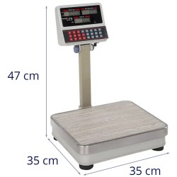 Kontrollivaaka SBS-PW-100/10, 100 kg / 10 g, 30 x 35 cm, LCD-näyttö jalustalla