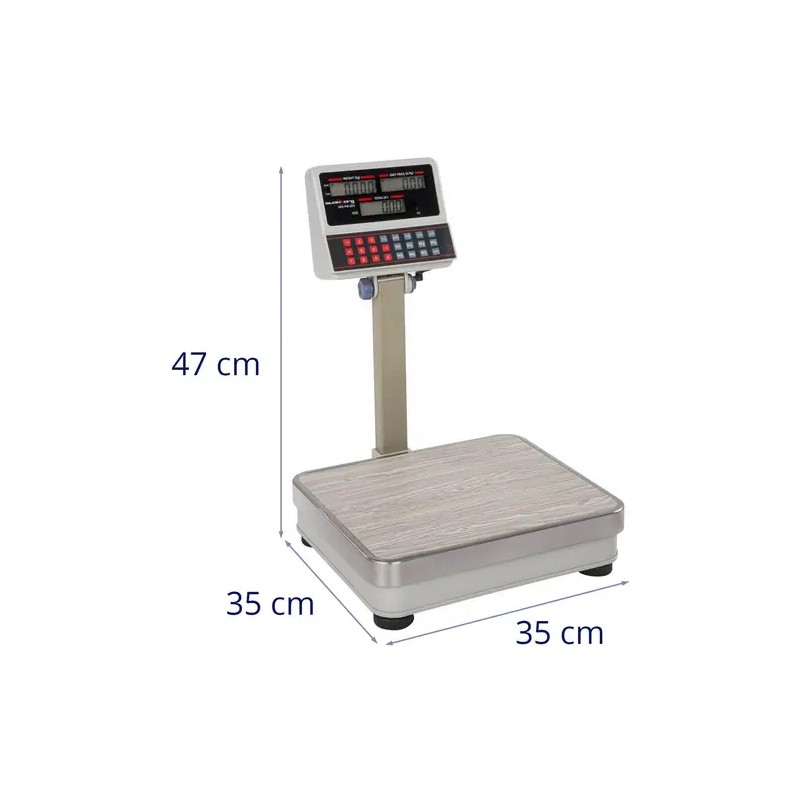 Kontrollivaaka SBS-PW-100/10, 100 kg / 10 g, 30 x 35 cm, LCD-näyttö jalustalla
