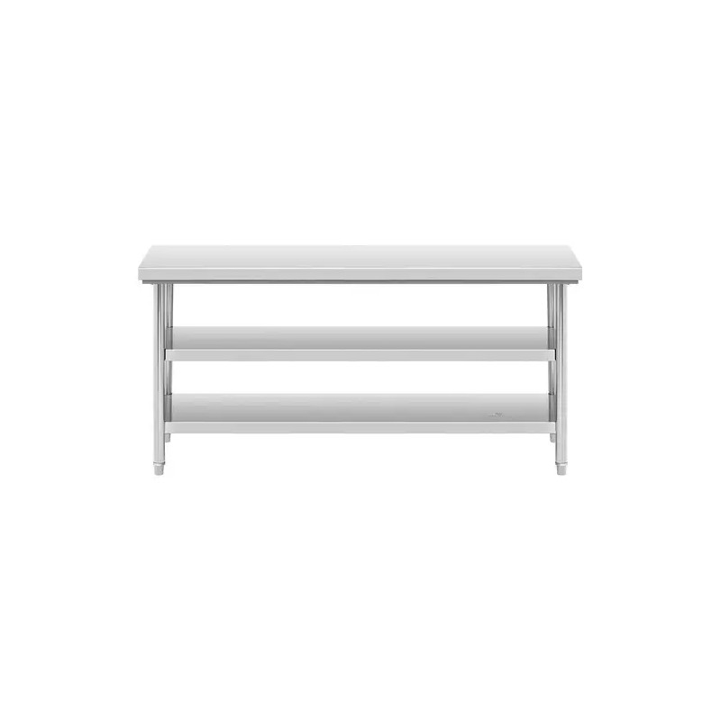 Royal Catering RCWT-180X60-3L-E ruostumattomasta teräksestä valmistettu työpöytä 60 x 180 cm