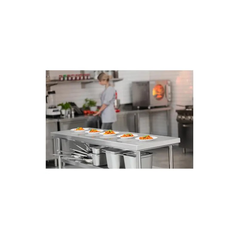 Royal Catering RCWT-180X60-3L-E ruostumattomasta teräksestä valmistettu työpöytä 60 x 180 cm