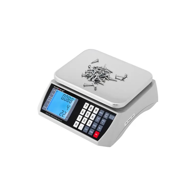 Kappalelaskeva vaaka 30 kg / 1 g, 22,3 x 17,4 cm, akkukäyttöinen LCD-näytöllä