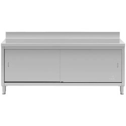 Royal Catering RCSSCB-200X70-E-B ruostumattomasta teräksestä valmistettu työpöytäkaappi 200 x 70 cm