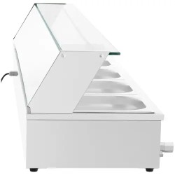 Royal Catering Bain Marie vesikylpylämmitin 2 000 W, 5 GN 1/2 -astiaa, poistoventtiili ja lasisuoja
