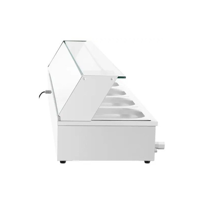 Royal Catering Bain Marie vesikylpylämmitin 2 000 W, 5 GN 1/2 -astiaa, poistoventtiili ja lasisuoja