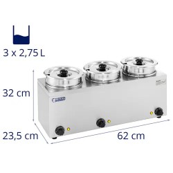 Royal Catering RCBM-3/4R Keittostation 3 x 2,75 l 450 W