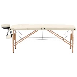 Taitettava hierontapöytä, 185 x 60 cm, korkeus 62-86 cm, beige