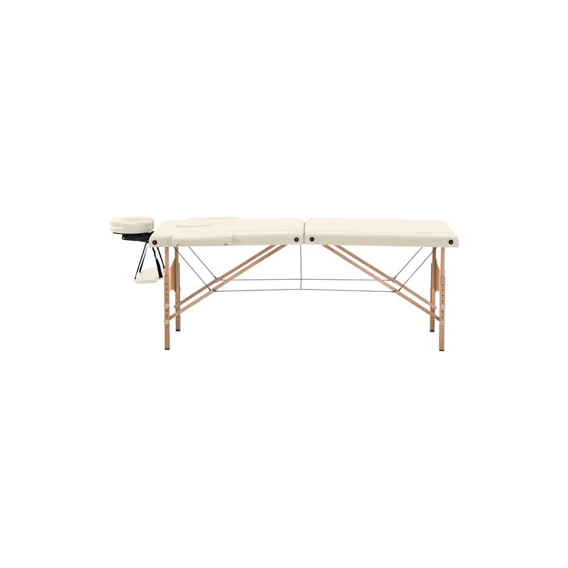 Taitettava hierontapöytä, 185 x 60 cm, korkeus 62-86 cm, beige