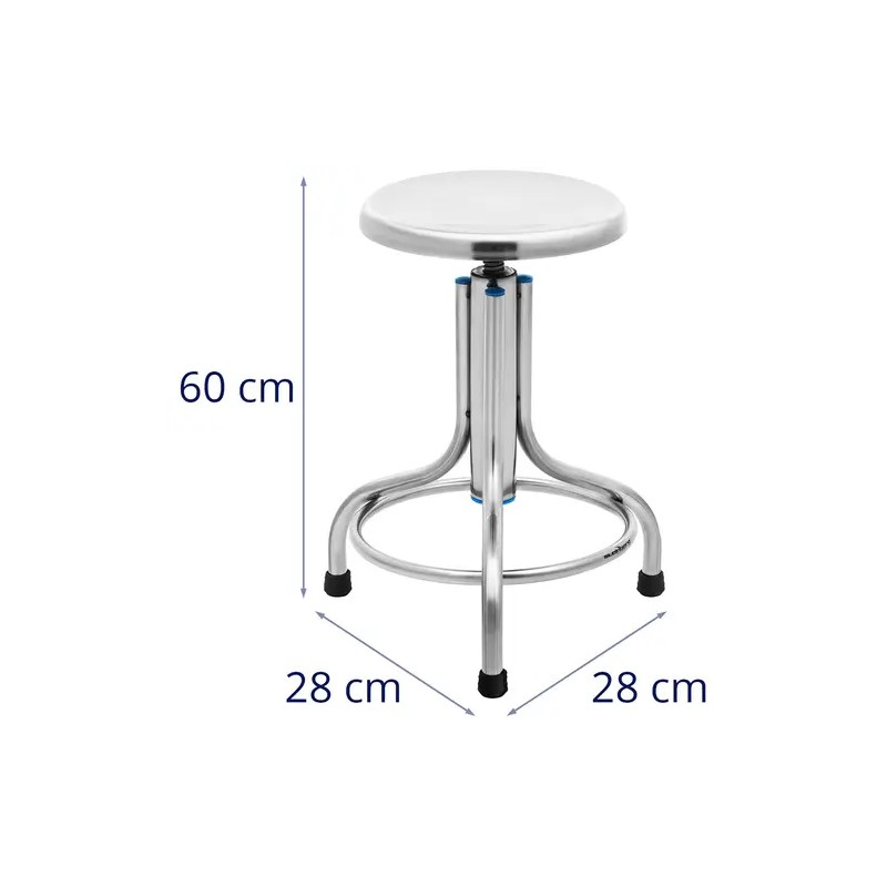 Steinberg Systems laboratoriojakkara ruostumaton teräs 45-60 cm