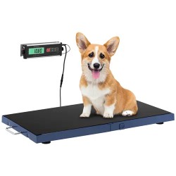Eläinvaaka 180 kg / 0,05 kg, 96,5 x 51 cm, liukuestematto ja LCD-näyttö