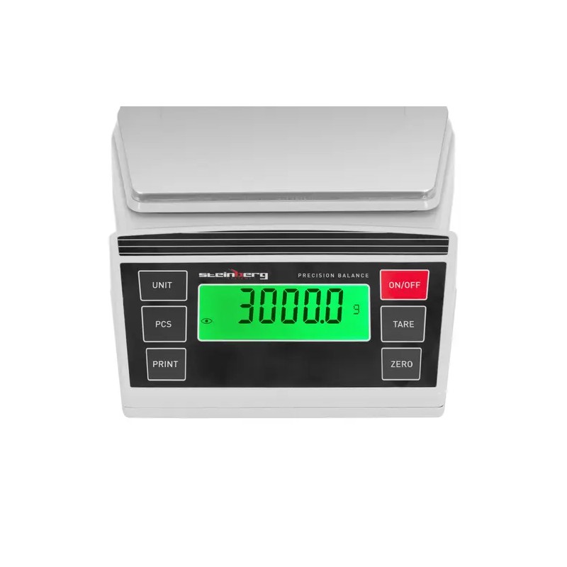 Digitaalinen tarkkuusvaaka 2–3000 g, tarkkuus 0,1 g, 196 x 160 mm