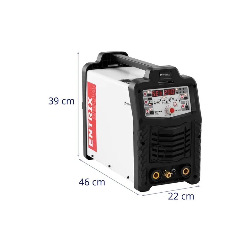 ALU-hitsaussetti 200 A ENTRIX 220M, hitsauskypärä ja hitsausmagneetit 25 kg