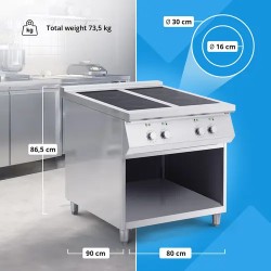 Royal Catering induktioliesi 17 000 W 4 x 30 cm 260 °C