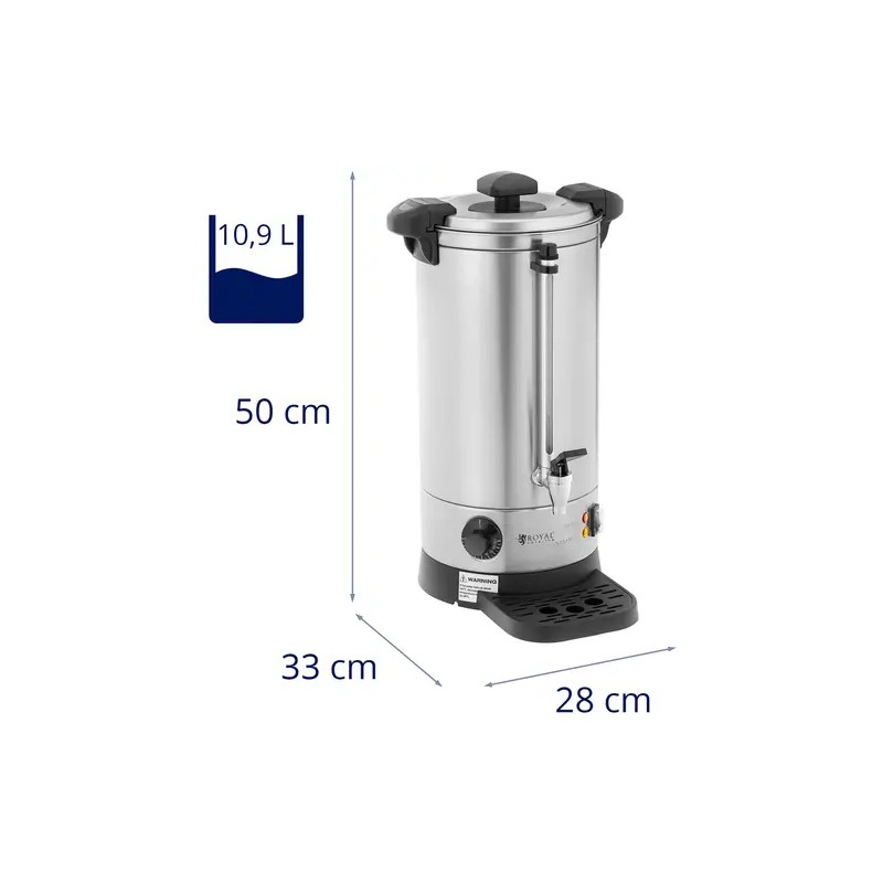 Royal Catering vedenkeitin 9 l 1500 W ruostumaton teräs hopea