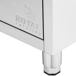 Royal Catering ruostumattomasta teräksestä valmistettu työpöytäkaappi 50 x 60 cm, 3 vetolaatikkoa