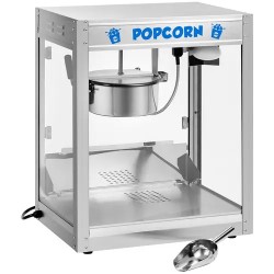 Royal Catering Popcorn-kone 1350 W 5 kg/h ruostumaton teräs hopea