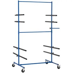 Puskurihylly 8 telineellä, kantavuus 160 kg