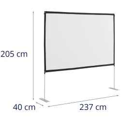 Projektioyhteensopiva kangas 228 x 133 cm 16:9 100" alumiinirunko