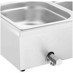 Royal Catering Bain Marie vesikylpylämmitin 2 000 W, 3 x GN 1/2, lasisuojalla ja poistoventtiilillä