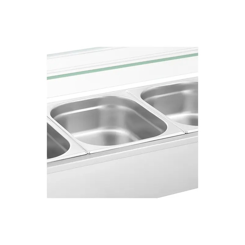 Royal Catering Bain Marie vesikylpylämmitin 2 000 W, 3 x GN 1/2, lasisuojalla ja poistoventtiilillä