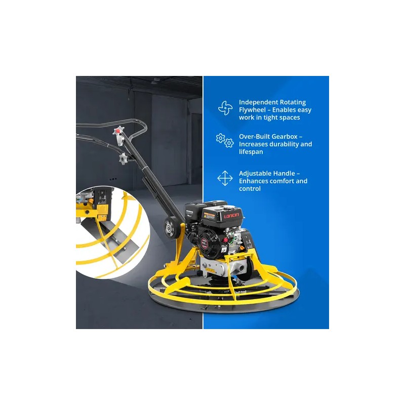 Betonin tasoituslaite 6,5 PS 60-100 U/min 35 cm terät