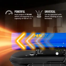 Diesel-lämmityskanone kuljetusvaunulla 20 kW 19 l