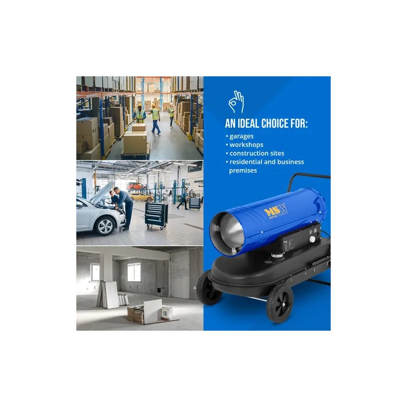 Diesel-lämmityskanone kuljetusvaunulla 20 kW 19 l