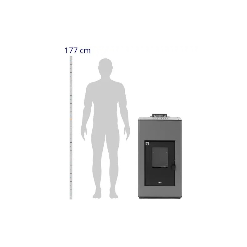MSW Vesiuunipellettiuuni 20 kW, 380 m³ / 25 l, hopea