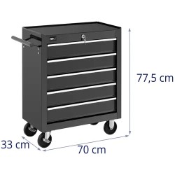 MSW MSW-WWG-12 työkaluvaunu 5 vetolaatikkoa 50 kg kantavuus lukittava