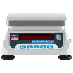Pöytävaaka TEKO+LED06T-PLS-B1 tarkastettu 3 kg/1 g ja 6 kg/2 g LED-näytöllä