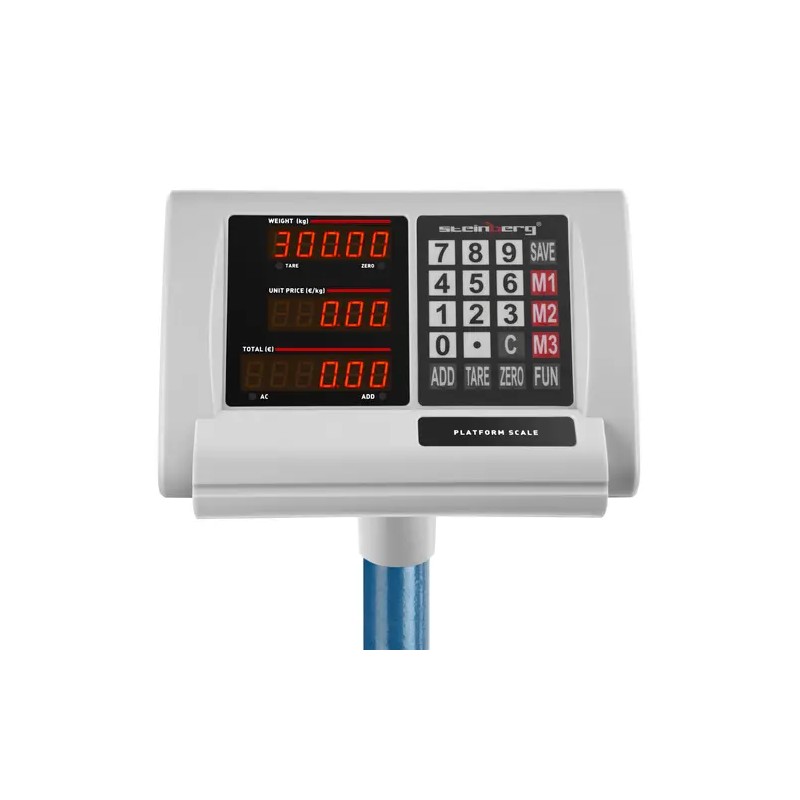 Alustavaaka SBS-PF-300/50C 300 kg / 0,05 kg 40 x 50 cm taitettava LED-näytöllä