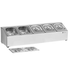 Royal Catering RCPN 5 GN-ylähylly 5 kpl GN 1/6 -astioilla ja kansilla